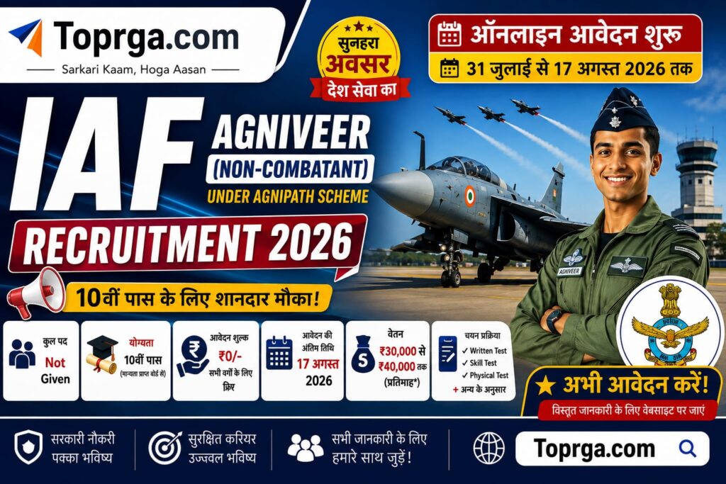 IAF Agniveer Non-Combatant Recruitment 2026: 10वीं पास भर्ती