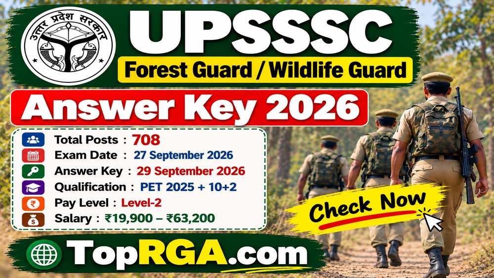 UPSSSC Forest Guard / Wildlife Guard Answer Key 2026